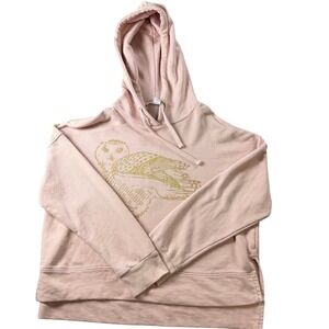 Alternative Apparel Forest and Fin Pink Owl Graphic Hoodie Sweatshirt Small